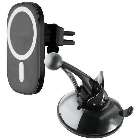 PureGear Qi-Certified Fast Wireless Car Charger with MagSafe for iPhones - Black Cell Phone - Mounts & Holders PureGear - Simple Cell Bulk Wholesale Pricing - USA Seller