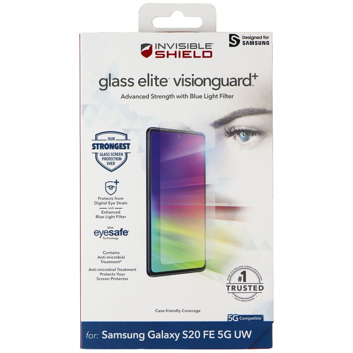 ZAGG (Glass Elite VisionGuard+) Protector for Galaxy S20 FE 5G UW - Clear Cell Phone - Screen Protectors Zagg - Simple Cell Bulk Wholesale Pricing - USA Seller