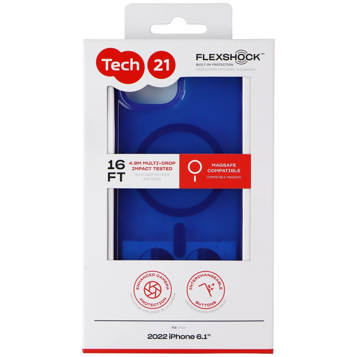 Tech21 EvoCheck Series Gel Case for MagSafe for Apple iPhone 14 - Blue Cell Phone - Cases, Covers & Skins Tech21 - Simple Cell Bulk Wholesale Pricing - USA Seller