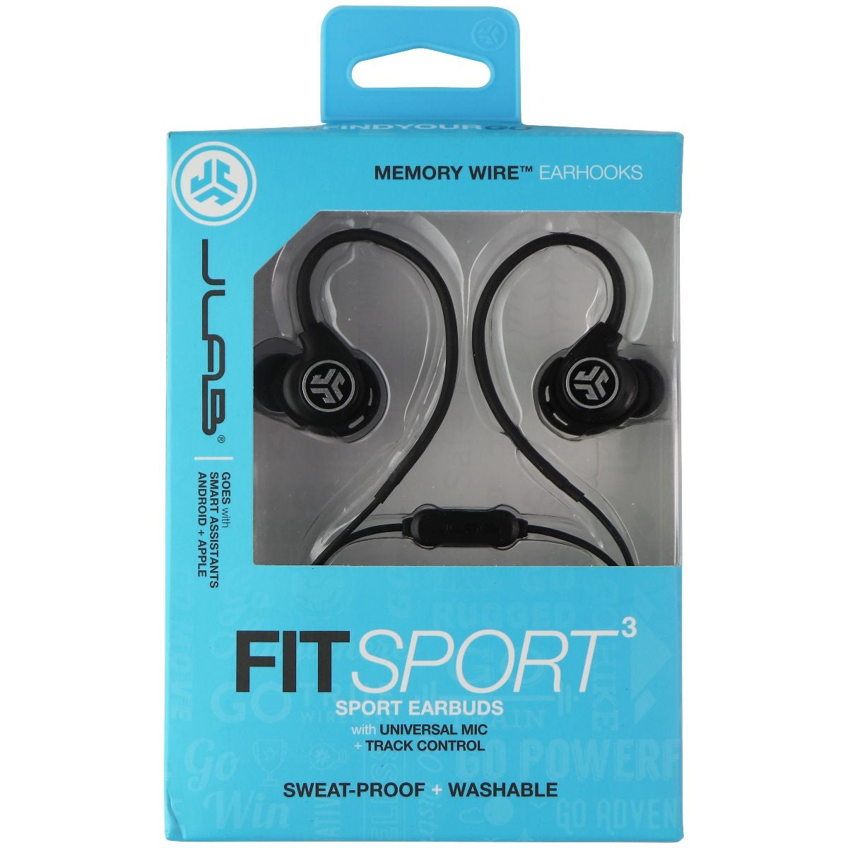 JLab Audio Fit Sport3 Earbuds with Universal Mic + Track Control - Black Parts & Accessories - Headsets & Earpieces JLAB - Simple Cell Bulk Wholesale Pricing - USA Seller