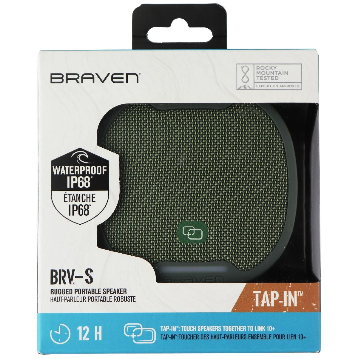 Braven Tap-In BRV-S Rugged Portable Bluetooth Speaker - Green Cell Phone - Audio Docks & Speakers Braven - Simple Cell Bulk Wholesale Pricing - USA Seller