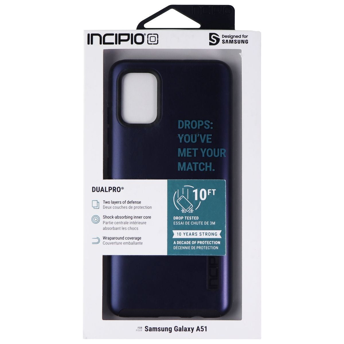 Incipio DualPro Dual Layer Case for Samsung Galaxy A51 - Midnight Blue Cell Phone - Cases, Covers & Skins Incipio - Simple Cell Bulk Wholesale Pricing - USA Seller