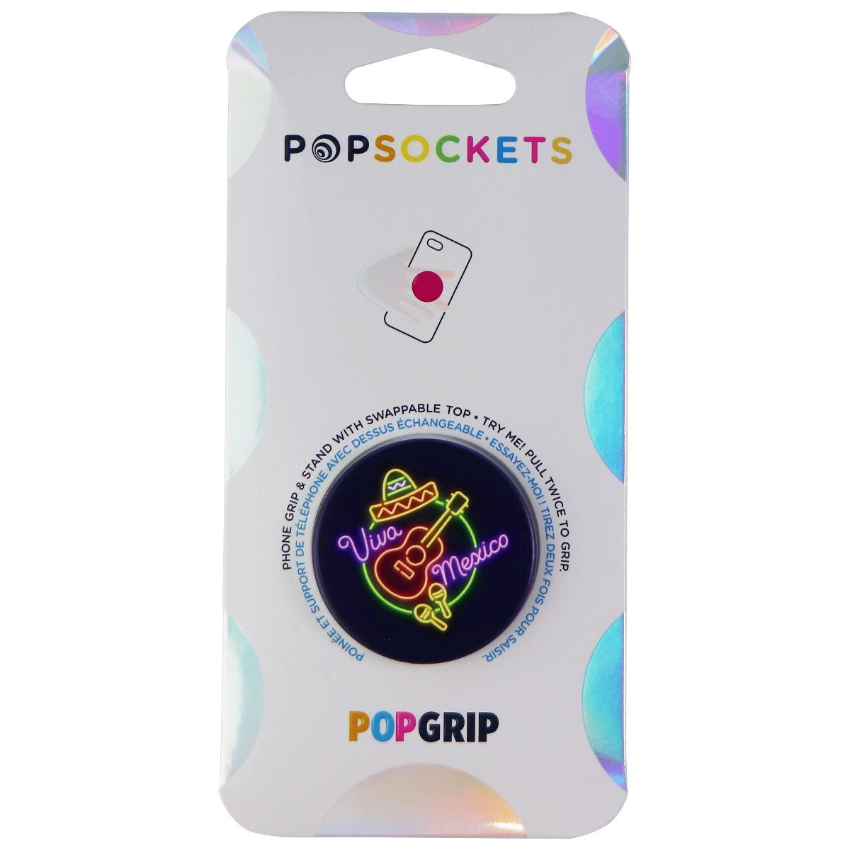 PopSockets PopGrip Stand and Grip with Swappable Top - Viva Neon Cell Phone - Mounts & Holders PopSockets - Simple Cell Bulk Wholesale Pricing - USA Seller