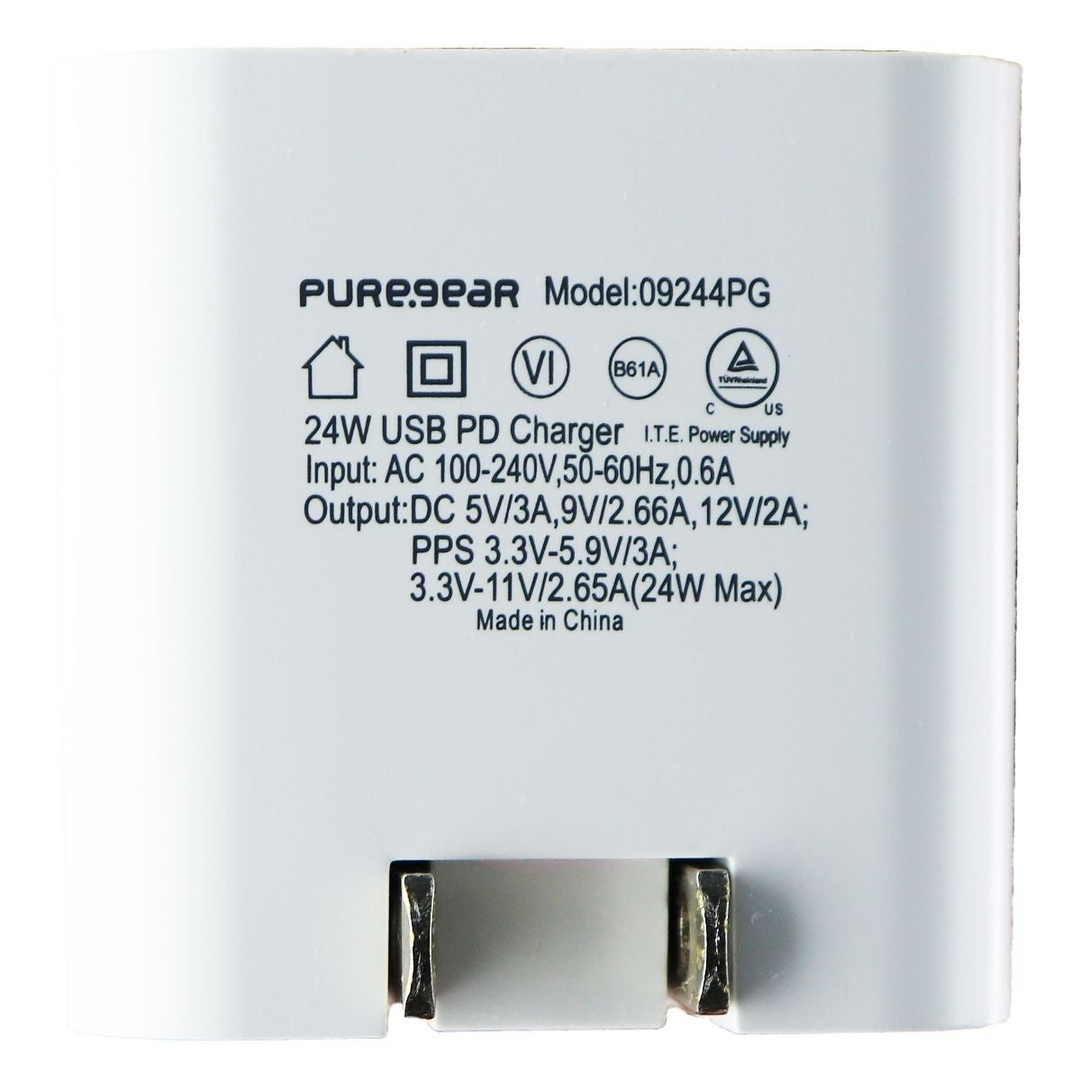 PureGear USB-C Wall Charger (24W/5V) - White (09244PG) Cell Phone - Chargers & Cradles PureGear - Simple Cell Bulk Wholesale Pricing - USA Seller