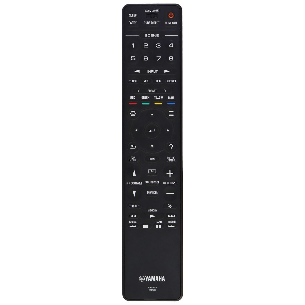 Yamaha OEM Remote Control for Select Yamaha Systems - Black (RAV572 / ZZ47580) TV, Video & Audio Accessories - Remote Controls Yamaha - Simple Cell Bulk Wholesale Pricing - USA Seller