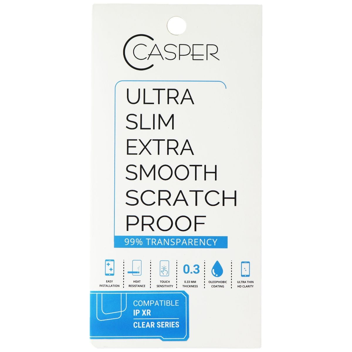 Casper Ultra Slim Clear Series Tempered Glass for Apple iPhone XR Cell Phone - Screen Protectors Casper - Simple Cell Bulk Wholesale Pricing - USA Seller