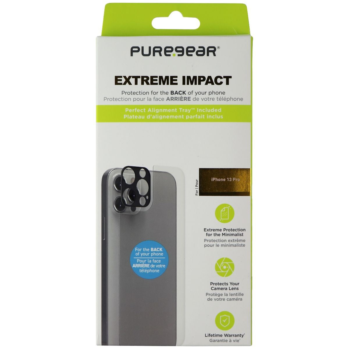 PureGear Extreme Impact Screen & Camera Protector for Apple iPhone 13 Pro Cell Phone - Screen Protectors PureGear - Simple Cell Bulk Wholesale Pricing - USA Seller
