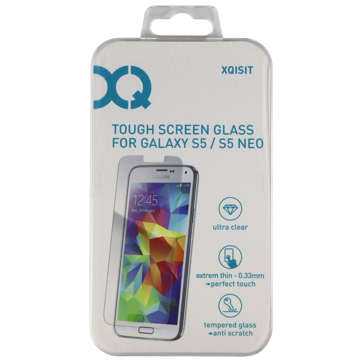 Xqisit Tough Screen Glass for Samsung Galaxy S5 (2014) Smartphones - Clear Cell Phone - Screen Protectors Xqisit - Simple Cell Bulk Wholesale Pricing - USA Seller