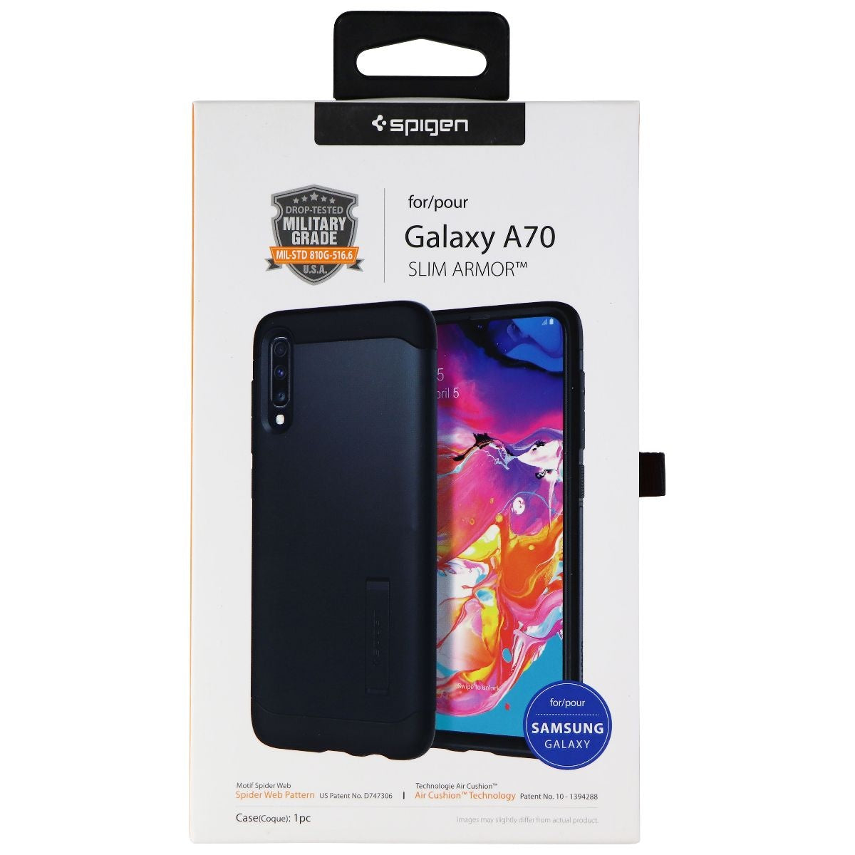 Spigen Slim Armor Series Case for Samsung Galaxy A70 - Metal Slate/Black Cell Phone - Cases, Covers & Skins Spigen - Simple Cell Bulk Wholesale Pricing - USA Seller