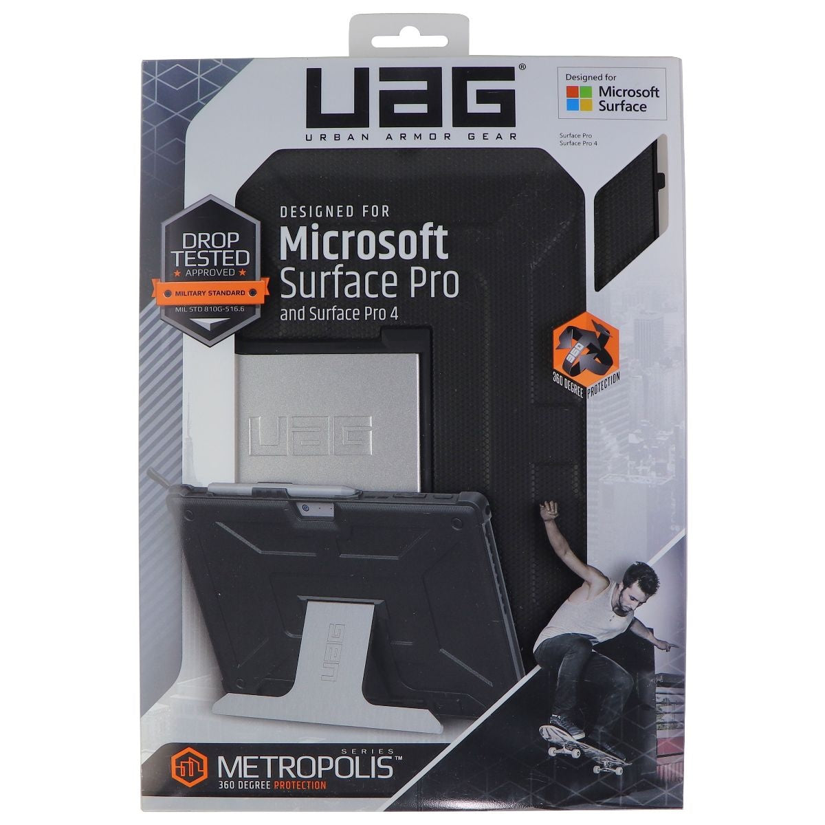UAG Metropolis Series 360 Protection Case for Surface Pro 7+/7/6/5/4 - Black iPad/Tablet Accessories - Cases, Covers, Keyboard Folios Urban Armor Gear - Simple Cell Bulk Wholesale Pricing - USA Seller
