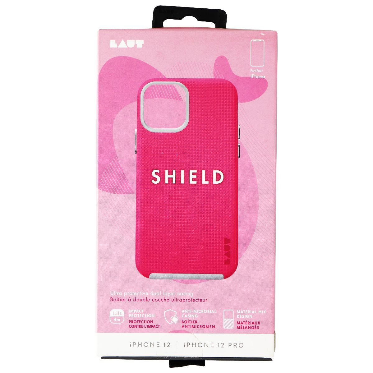 LAUT Shield Series Dual Layer Case for Apple iPhone 12 / iPhone 12 Pro - Pink Cell Phone - Cases, Covers & Skins Laut - Simple Cell Bulk Wholesale Pricing - USA Seller