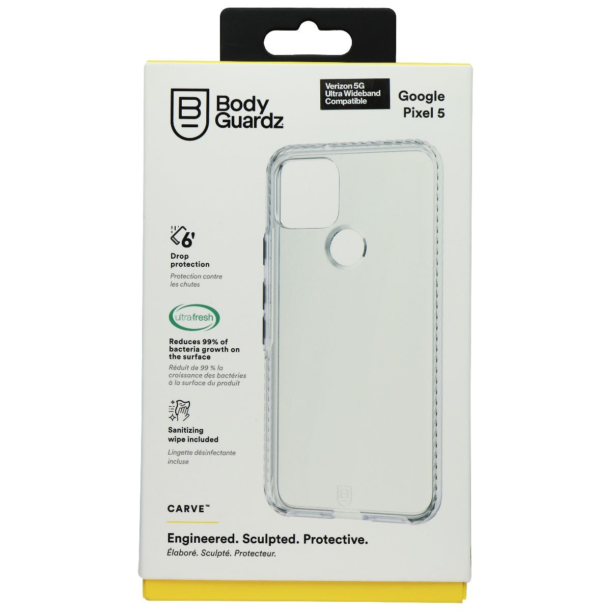 BodyGuardz Carve Series Case for Google Pixel 5 - Clear Cell Phone - Cases, Covers & Skins BODYGUARDZ - Simple Cell Bulk Wholesale Pricing - USA Seller