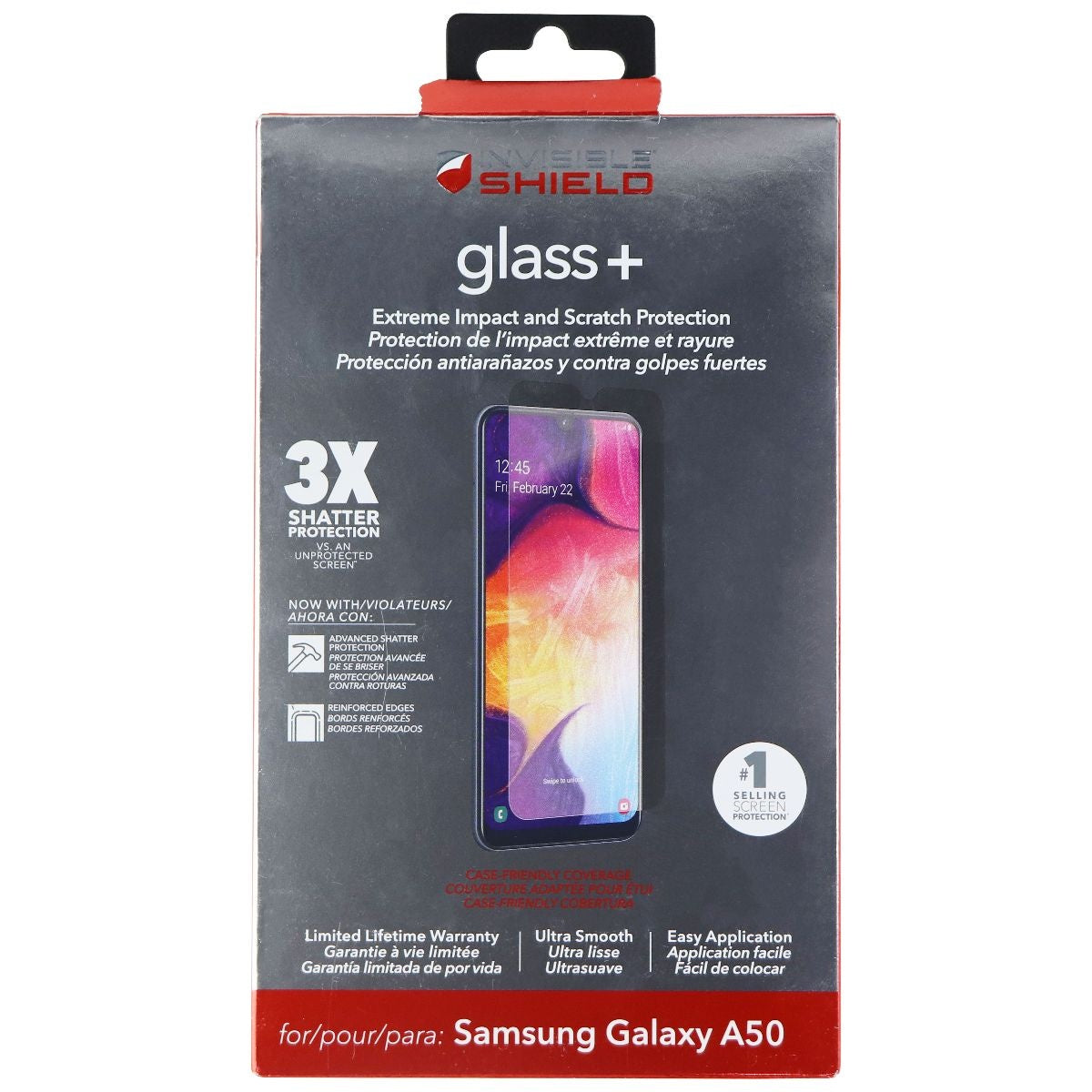 ZAGG Invisible Shield Glass+ Series Screen Protector for Samsung Galaxy A50 Cell Phone - Screen Protectors Zagg - Simple Cell Bulk Wholesale Pricing - USA Seller