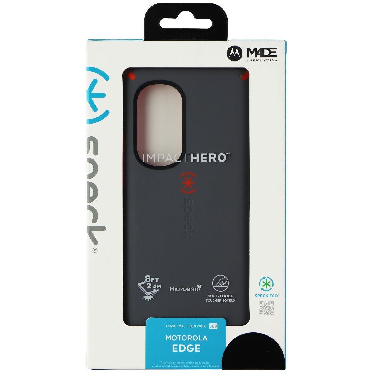 Speck IMPACTHERO Series Case for Motorola Edge (2022) - Moody Grey/Turbo Red Cell Phone - Cases, Covers & Skins Speck - Simple Cell Bulk Wholesale Pricing - USA Seller