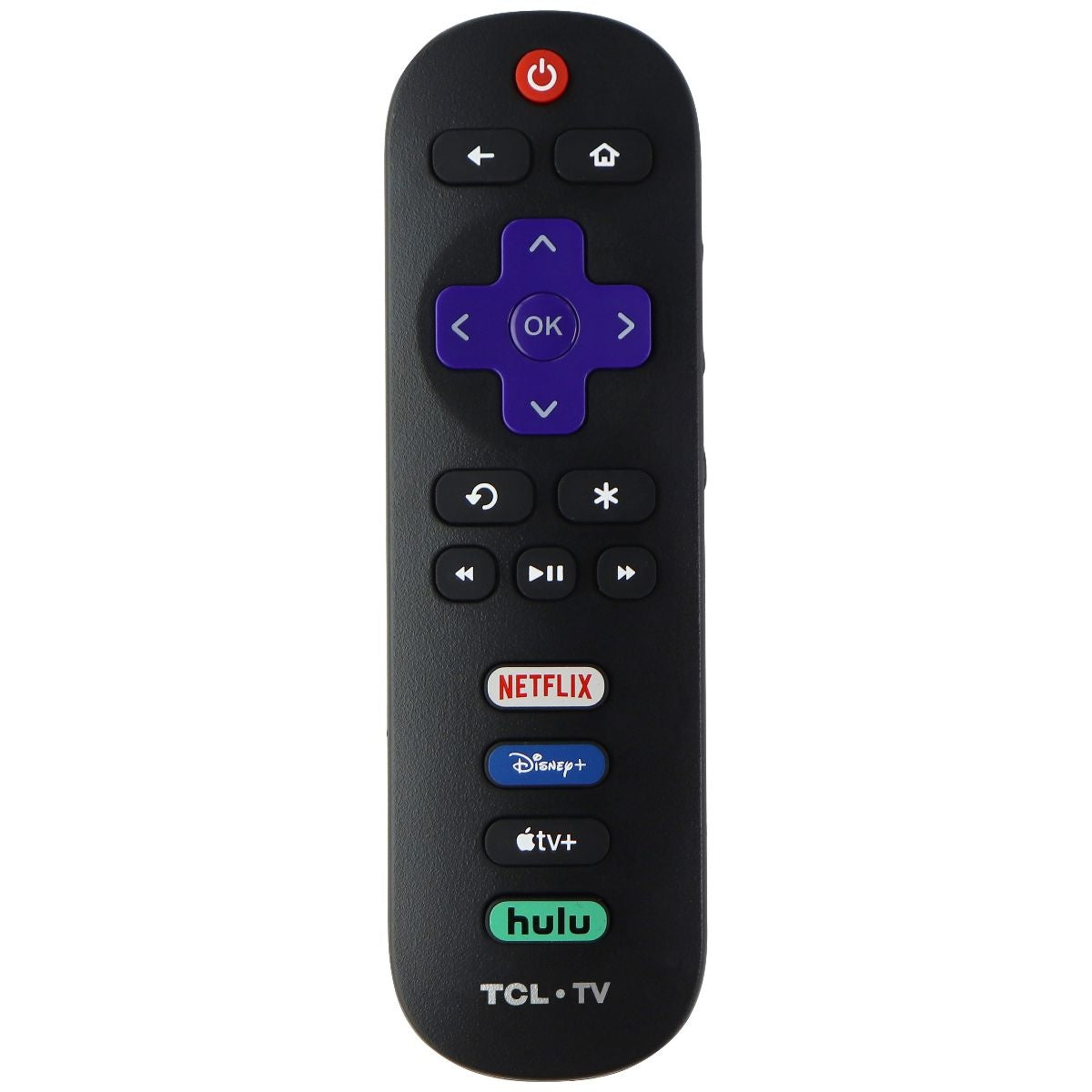 TCL Original Remote Control with Netflix/Disney/AppleTV/Hulu Hotkeys - Black TV, Video & Audio Accessories - Remote Controls TCL - Simple Cell Bulk Wholesale Pricing - USA Seller