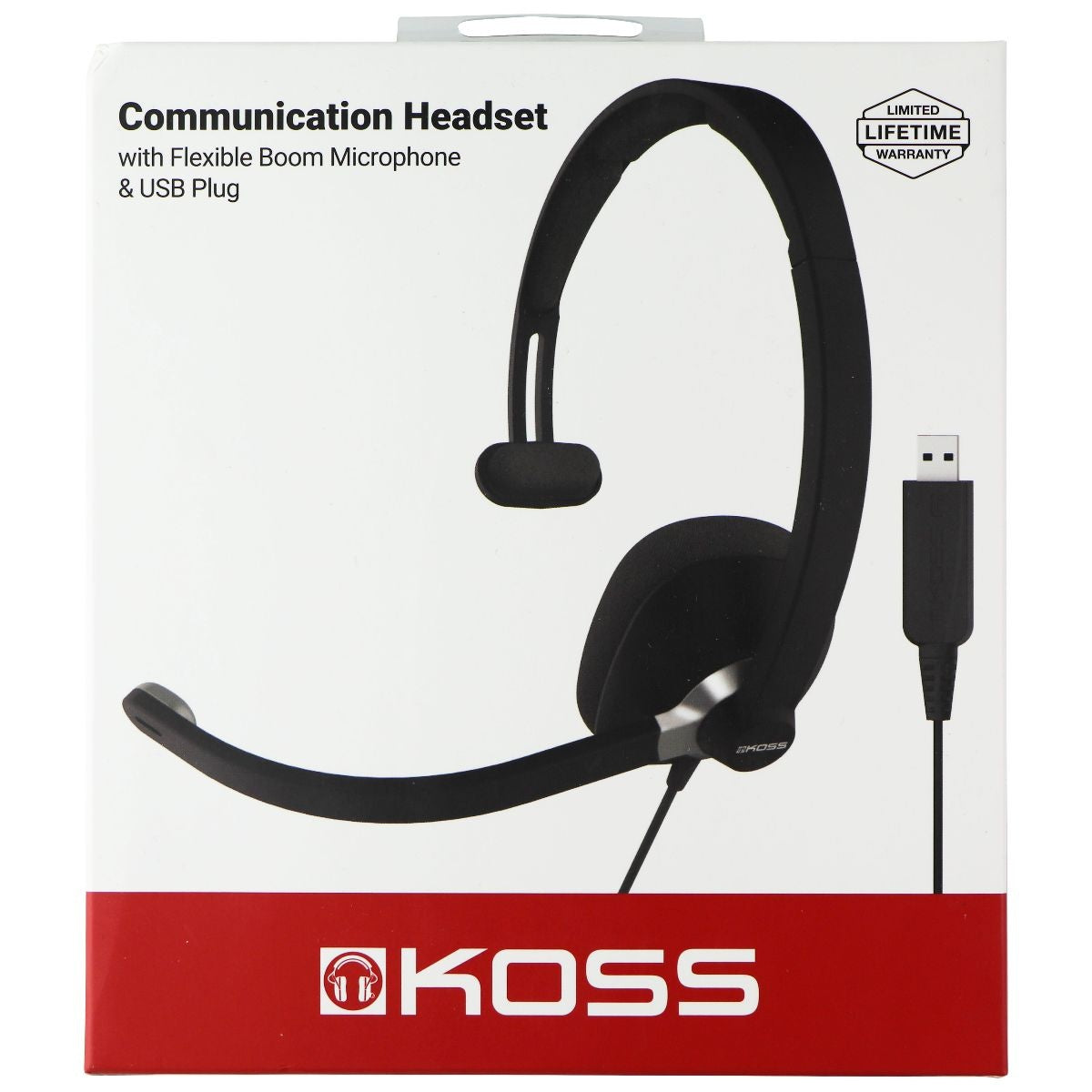 Koss CS295-USB Single-Sided Communication Wired USB Headset - Black Computer Accessories - Headsets Koss - Simple Cell Bulk Wholesale Pricing - USA Seller