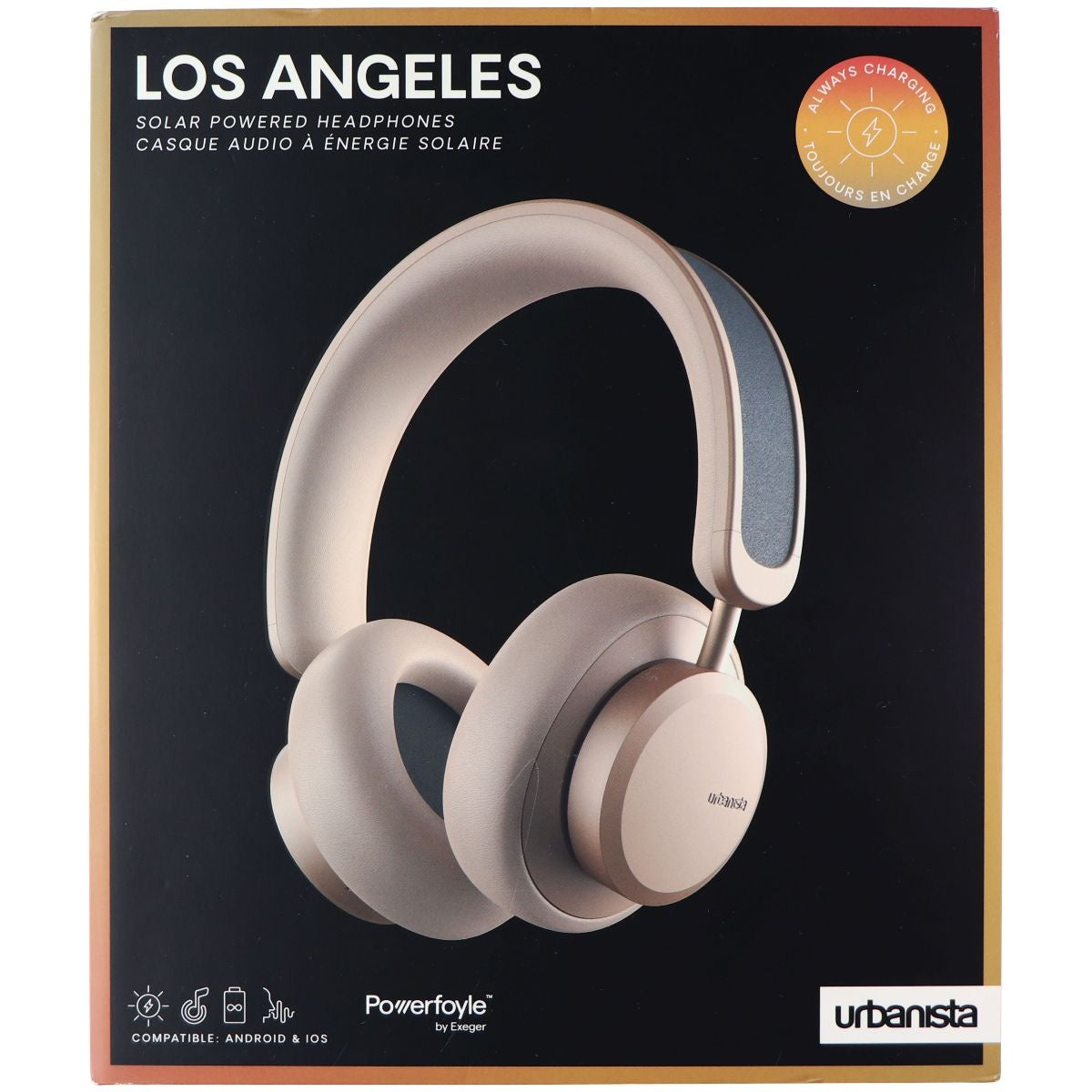 Urbanista Los Angeles Solar Powered Headphones - Sand Gold Portable Audio - Headphones Urbanista - Simple Cell Bulk Wholesale Pricing - USA Seller
