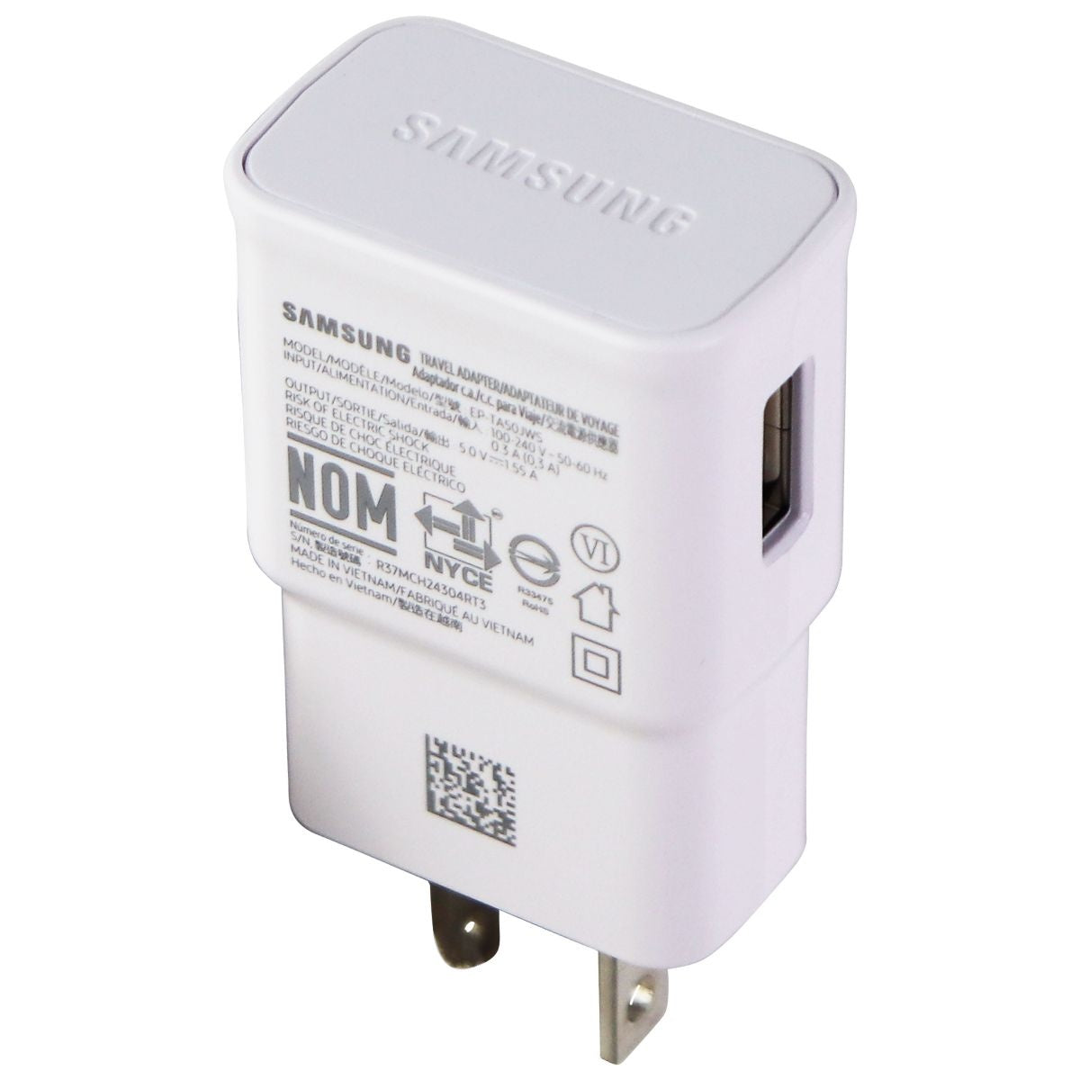 Samsung (5V/1.55A) Travel Adapter Single USB Wall Charger - White (EP-TA50JWS) Cell Phone - Chargers & Cradles Samsung - Simple Cell Bulk Wholesale Pricing - USA Seller