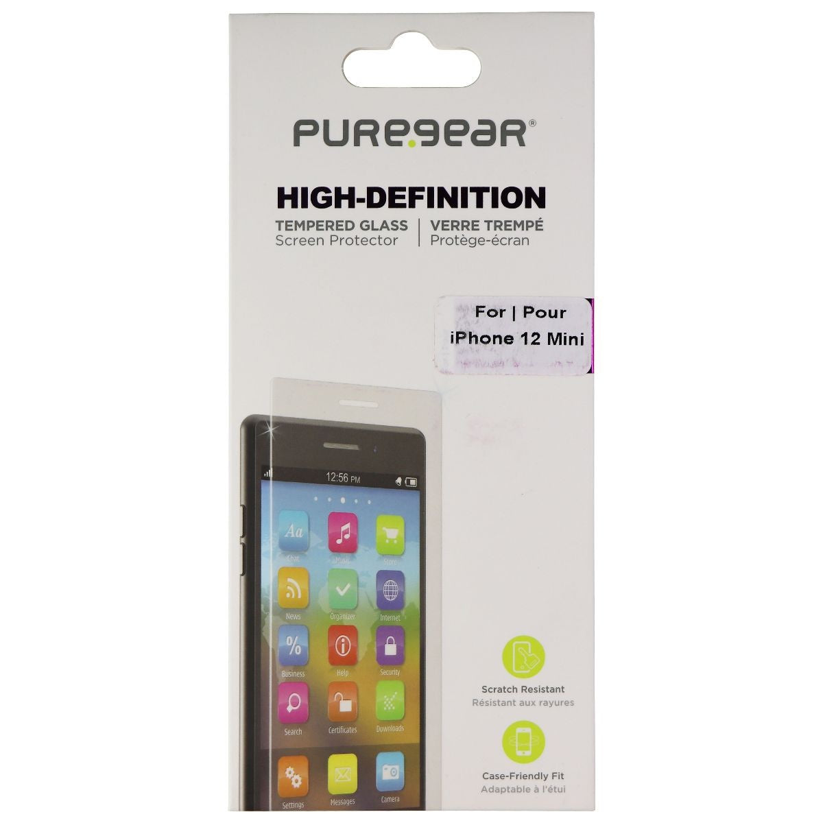 PureGear HD Clear Tempered Glass Screen Protector for Apple iPhone 12 Mini Cell Phone - Screen Protectors PureGear - Simple Cell Bulk Wholesale Pricing - USA Seller