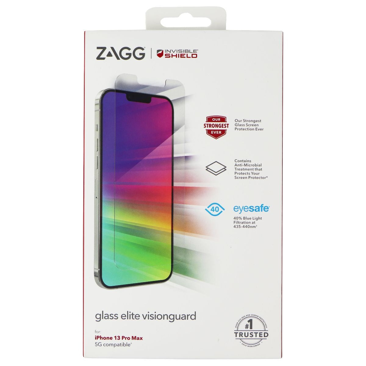 ZAGG InvisibleShield Glass Elite Visionguard Screen for iPhone 13 Pro Max Cell Phone - Screen Protectors Zagg - Simple Cell Bulk Wholesale Pricing - USA Seller