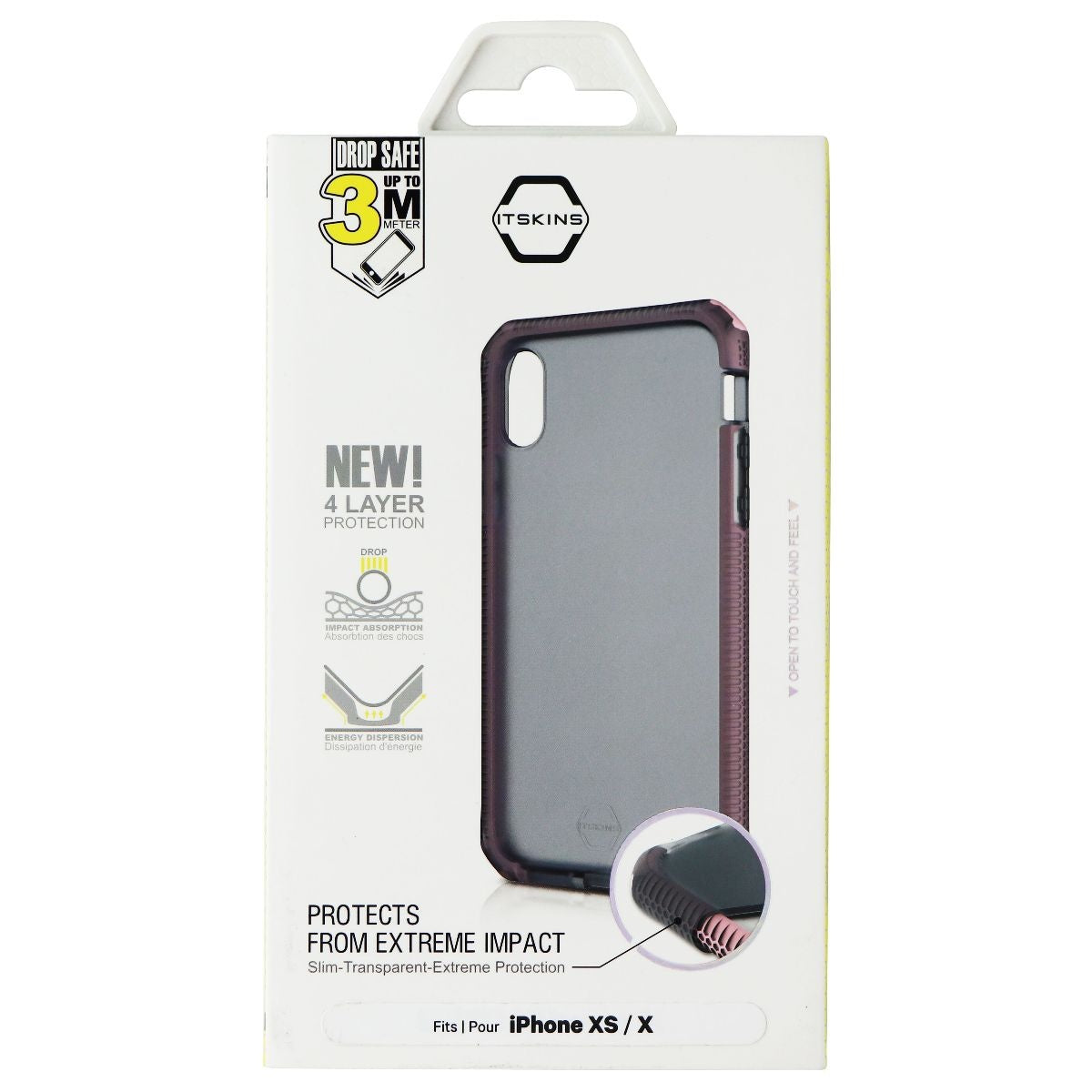 ITSKINS Supreme Frost Case for Apple iPhone Xs/X - Baby Pink and Black Cell Phone - Cases, Covers & Skins ITSKINS - Simple Cell Bulk Wholesale Pricing - USA Seller