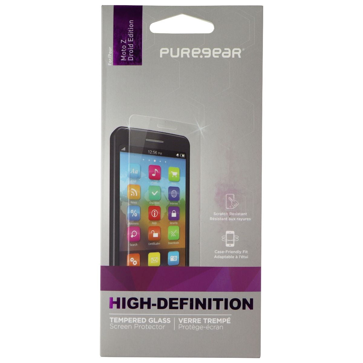 PureGear High Definition Tempered Glass for Motorola Moto Z (2016) - Clear Cell Phone - Screen Protectors PureGear - Simple Cell Bulk Wholesale Pricing - USA Seller