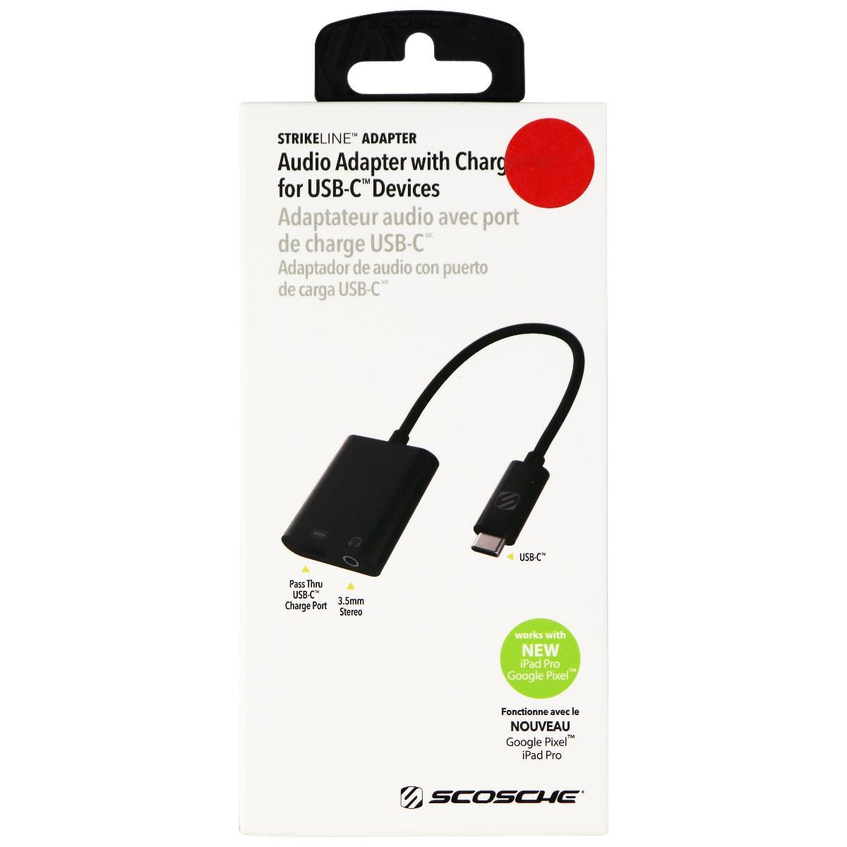 Scosche (CAAP - SP) AudioAdapter for USB - C Devices - Black Cell Phone - Cables & Adapters Scosche - Simple Cell Bulk Wholesale Pricing - USA Seller