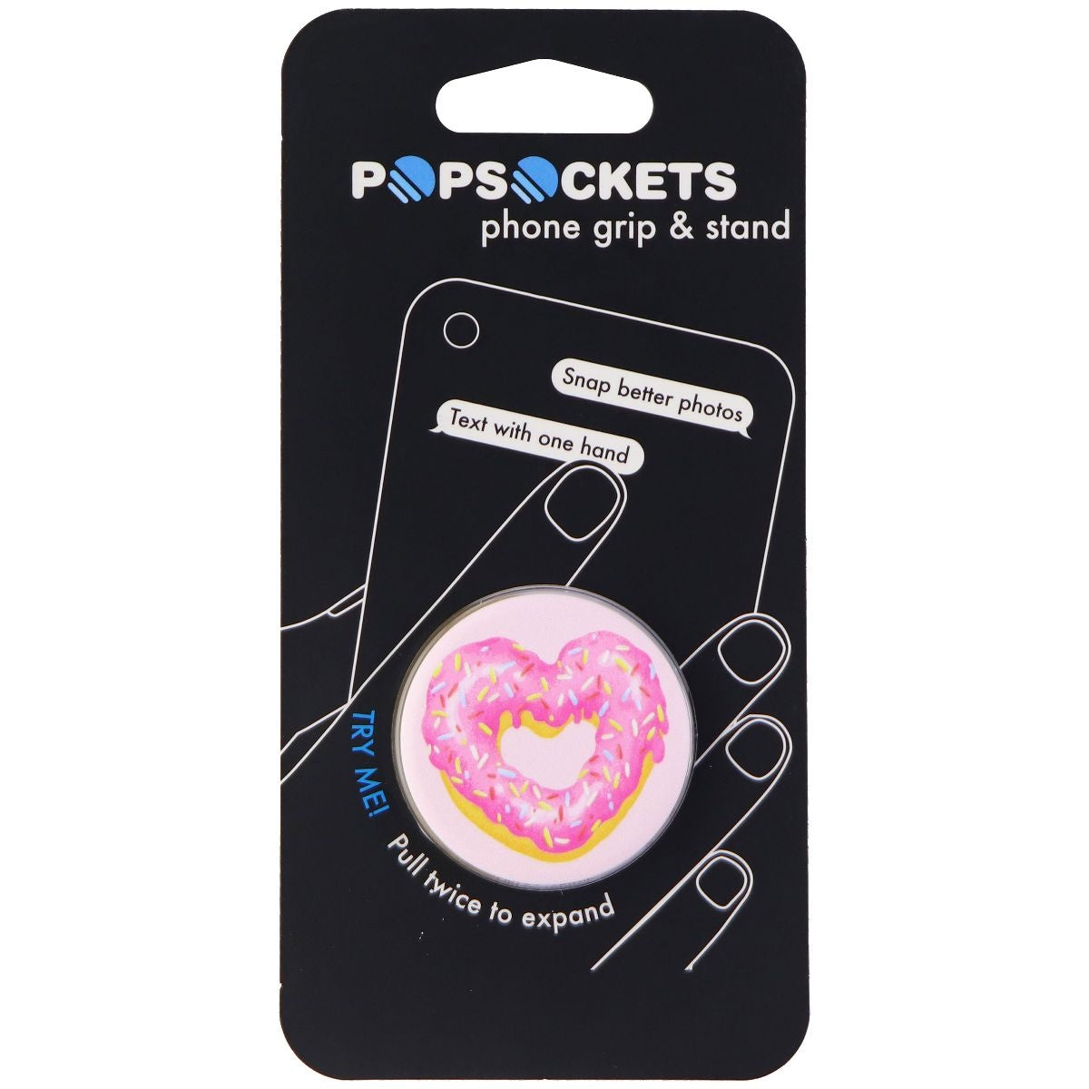 PopSockets: Collapsible Grip & Stand for Phones/Tablets - Strawberry Heart Donut Cell Phone - Mounts & Holders PopSockets - Simple Cell Bulk Wholesale Pricing - USA Seller