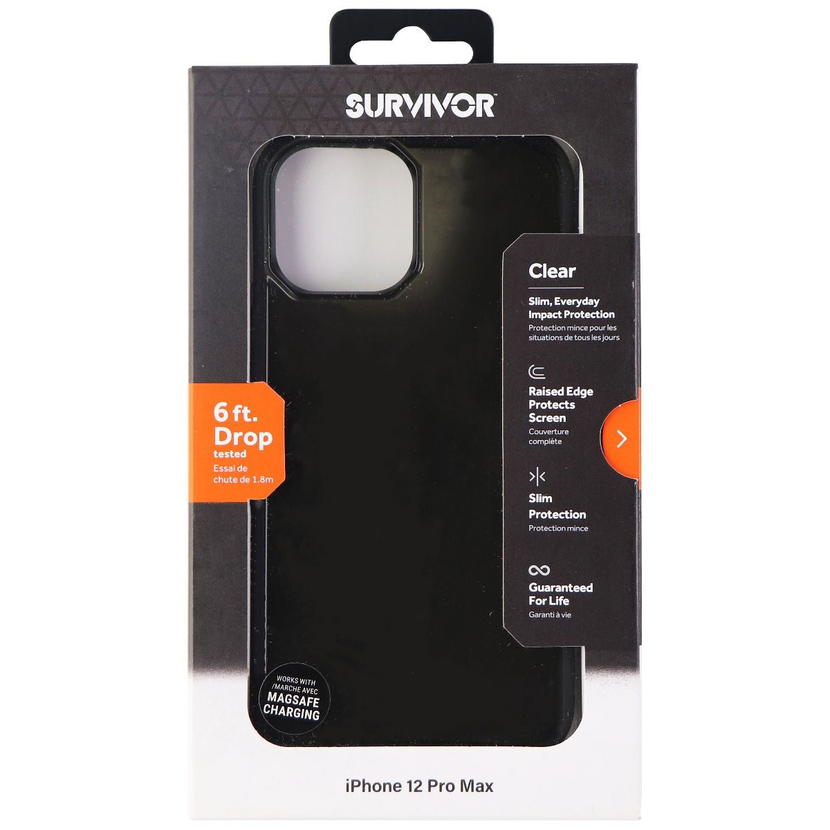 Griffin Survivor Clear Series Hard Case for Apple iPhone 12 Pro Max - Black Tint Cell Phone - Cases, Covers & Skins Griffin - Simple Cell Bulk Wholesale Pricing - USA Seller