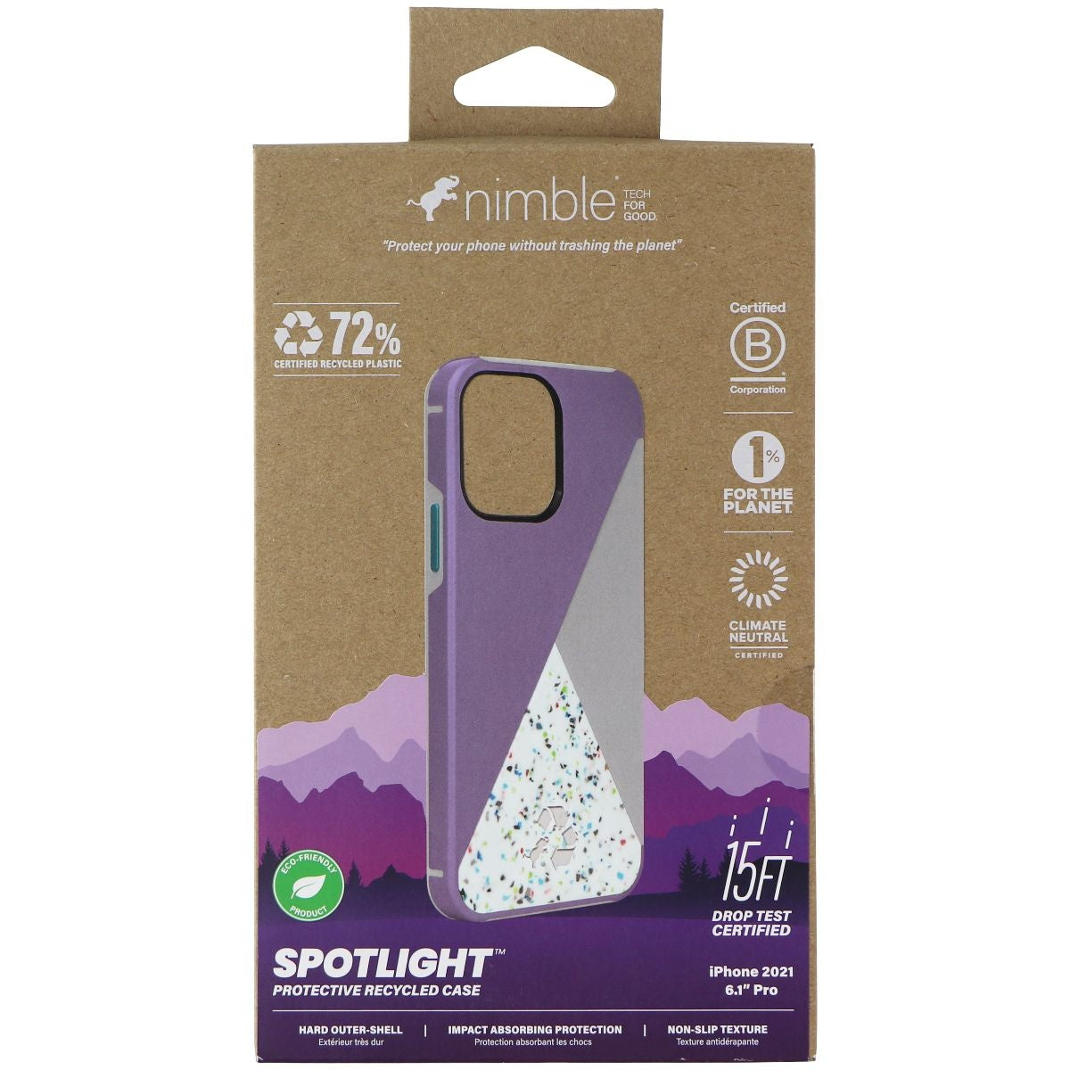 Nimble Spotlight Series Case for Apple iPhone 13 Pro - Lavender/Teal/Multi Cell Phone - Cases, Covers & Skins Nimble - Simple Cell Bulk Wholesale Pricing - USA Seller
