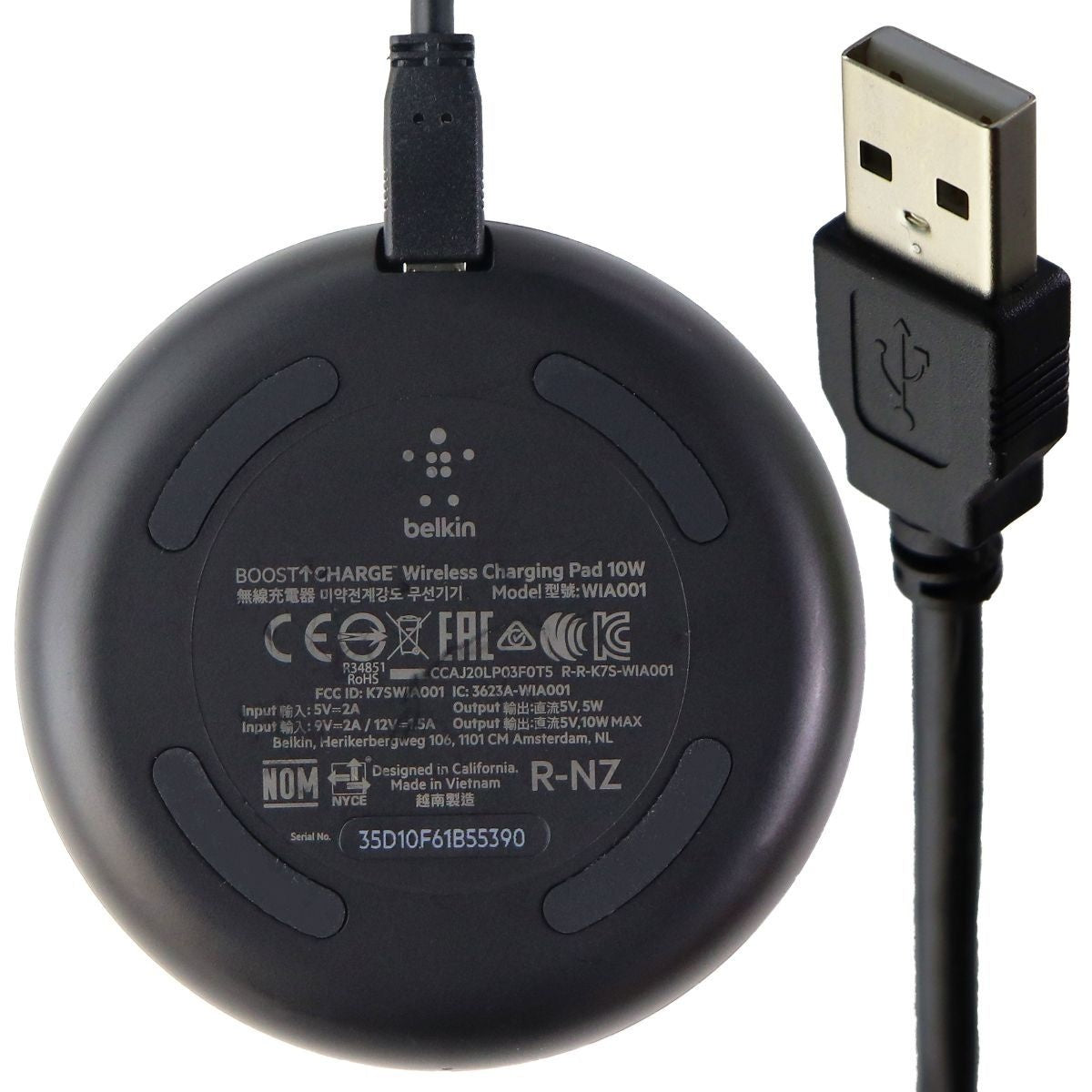 Belkin BOOST CHARGE 10W Wireless Charging Pad for Qi Devices - Black Cell Phone - Chargers & Cradles Belkin - Simple Cell Bulk Wholesale Pricing - USA Seller