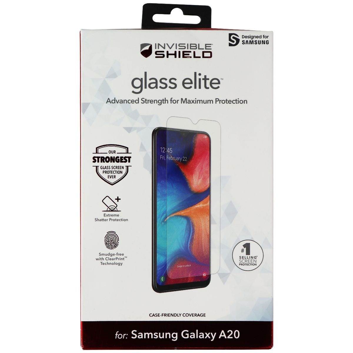 ZAGG InvisibleShield Glass Elite Screen Protector for Samsung Galaxy A20 - Clear Cell Phone - Screen Protectors Zagg - Simple Cell Bulk Wholesale Pricing - USA Seller