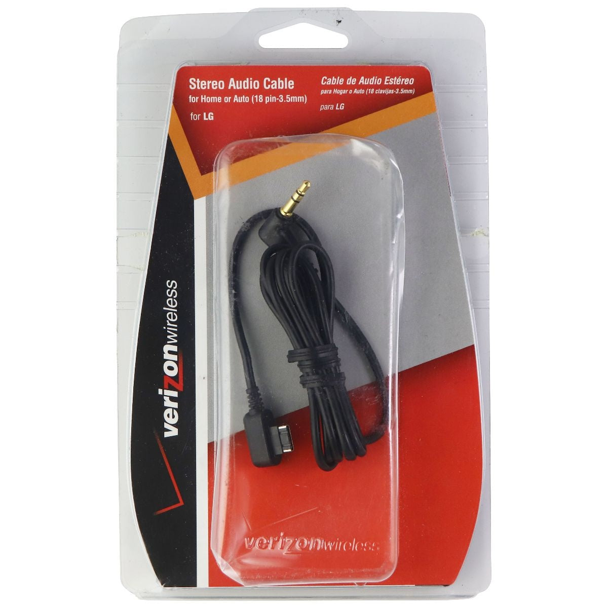 Verizon Wireless Stereo Audio Cable 18-Pin to 3.5mm for LG Devices - Black Cell Phone - Cables & Adapters Verizon - Simple Cell Bulk Wholesale Pricing - USA Seller