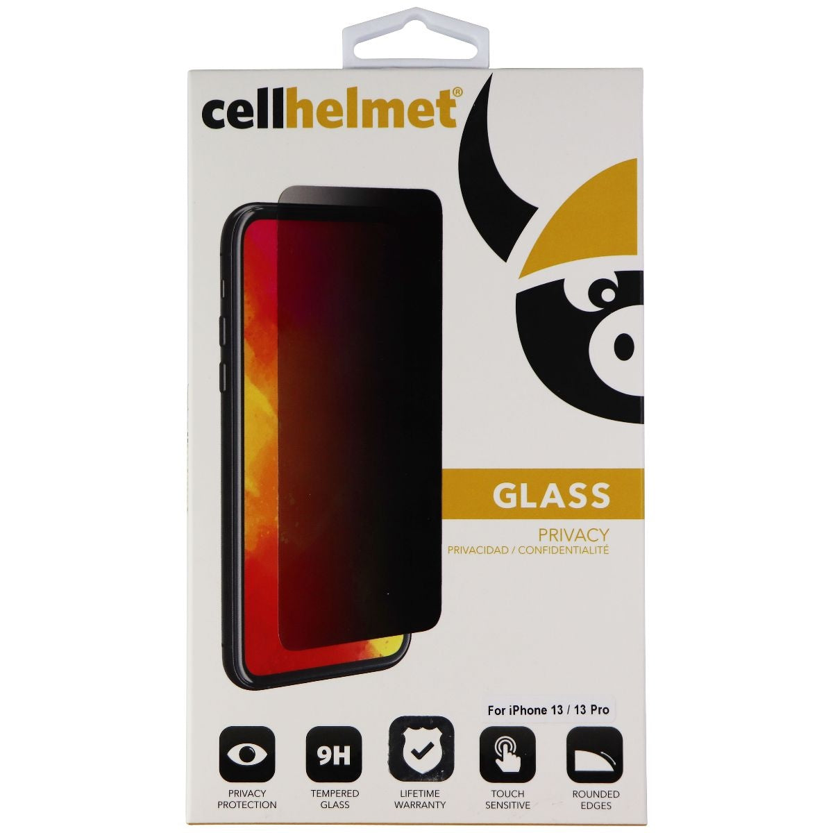 Cellhelmet Privacy Tempered Glass Screen for iPhone 13 Pro & iPhone 13 - Black Cell Phone - Screen Protectors CellHelmet - Simple Cell Bulk Wholesale Pricing - USA Seller