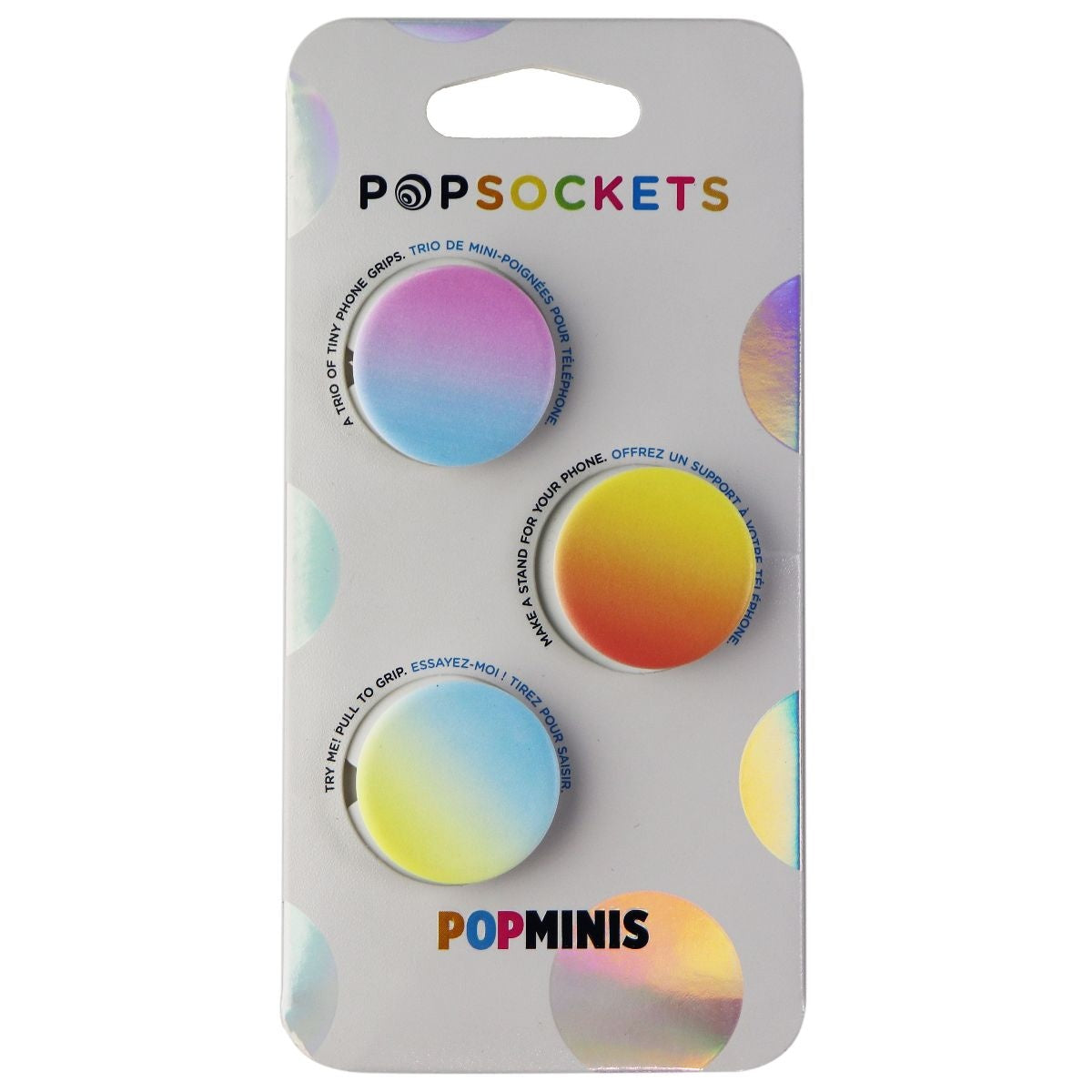 PopSockets PopMinis: Mini Grips for Phones & Tablets (3 Pack) - Misty Rainbow Cell Phone - Mounts & Holders PopSockets - Simple Cell Bulk Wholesale Pricing - USA Seller