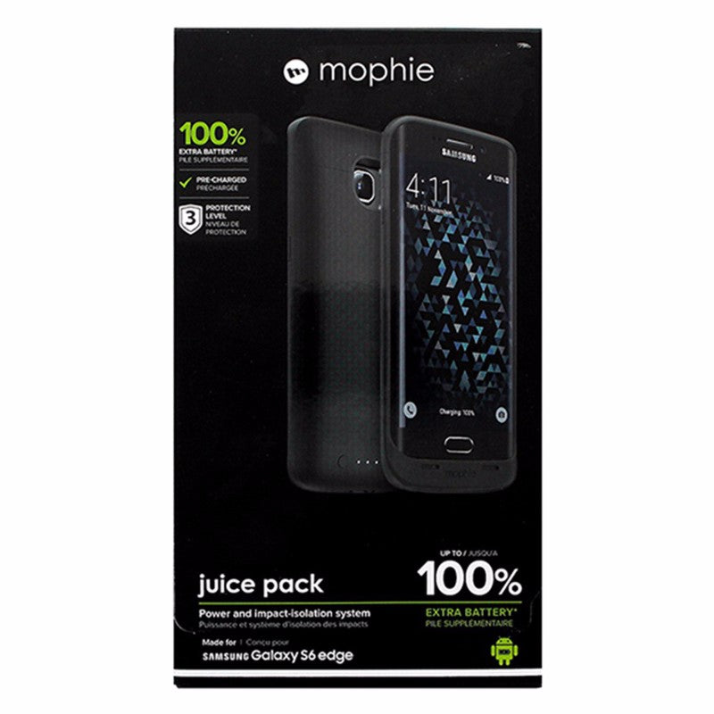 Mophie Juice Pack Battery Case for Samsung Galaxy S6 Edge Black Cell Phone - Cases, Covers & Skins Mophie - Simple Cell Bulk Wholesale Pricing - USA Seller