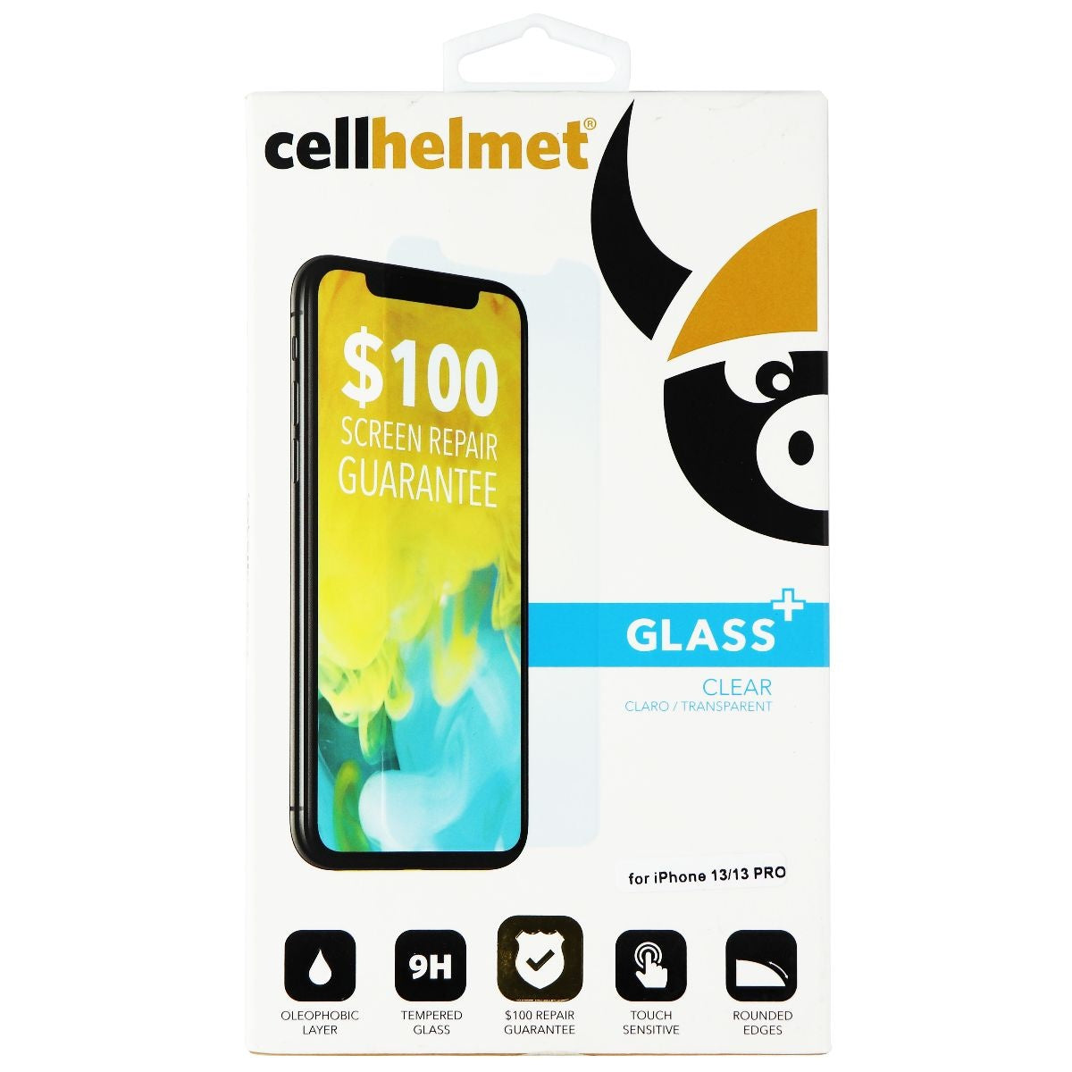 CellHelmet Glass+ Screen Protector for Apple iPhone 13/13 Pro - Clear Cell Phone - Screen Protectors CellHelmet - Simple Cell Bulk Wholesale Pricing - USA Seller