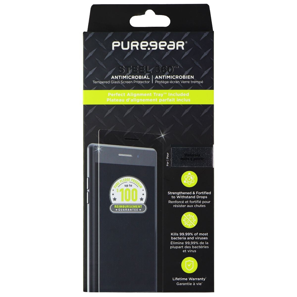 PureGear Steel 360 Screen Protector for Motorola Moto G Power - Clear Cell Phone - Screen Protectors PureGear - Simple Cell Bulk Wholesale Pricing - USA Seller