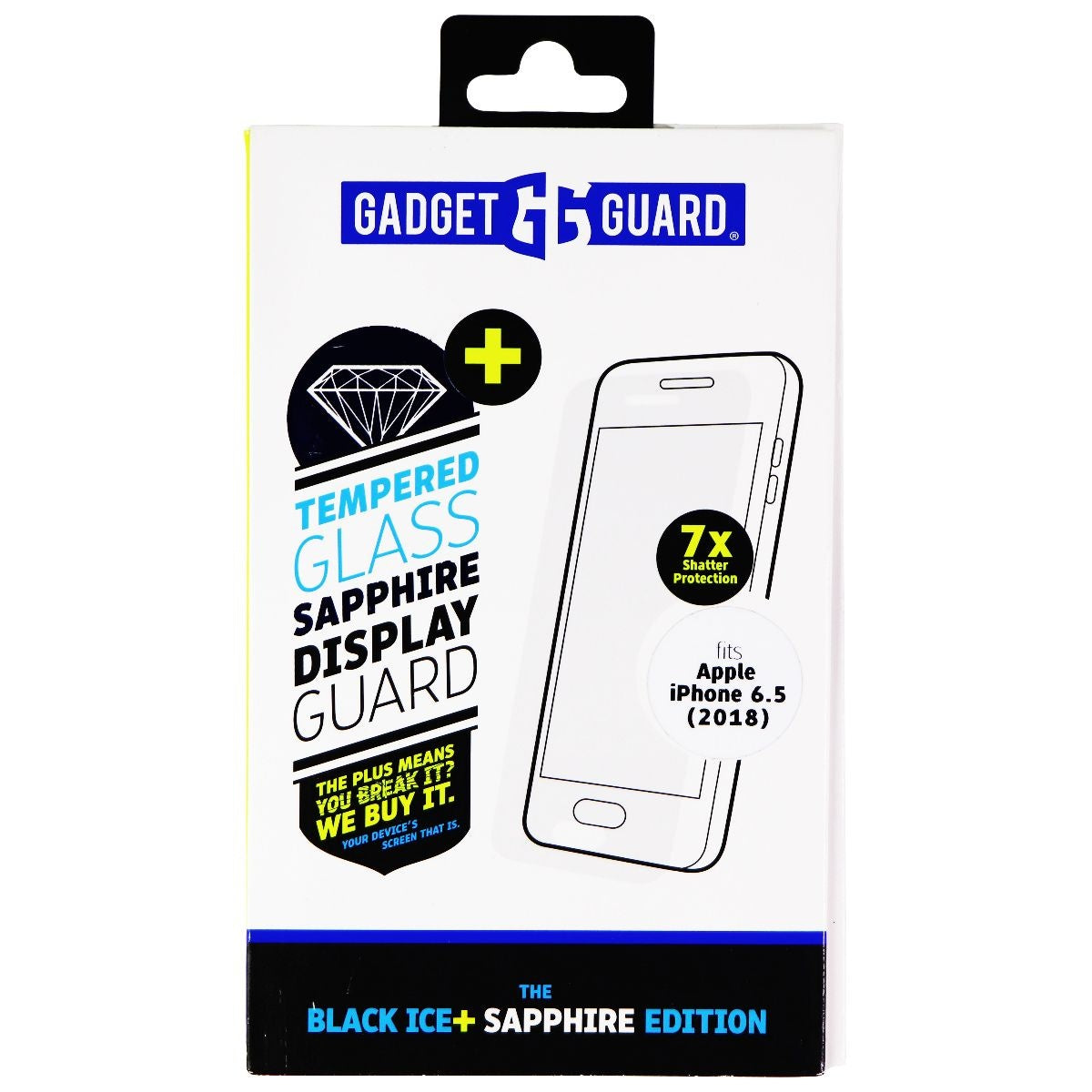Gadget Guard (Black Ice+) Sapphire Glass for Apple iPhone Xs Max - Clear Cell Phone - Screen Protectors Gadget Guard - Simple Cell Bulk Wholesale Pricing - USA Seller