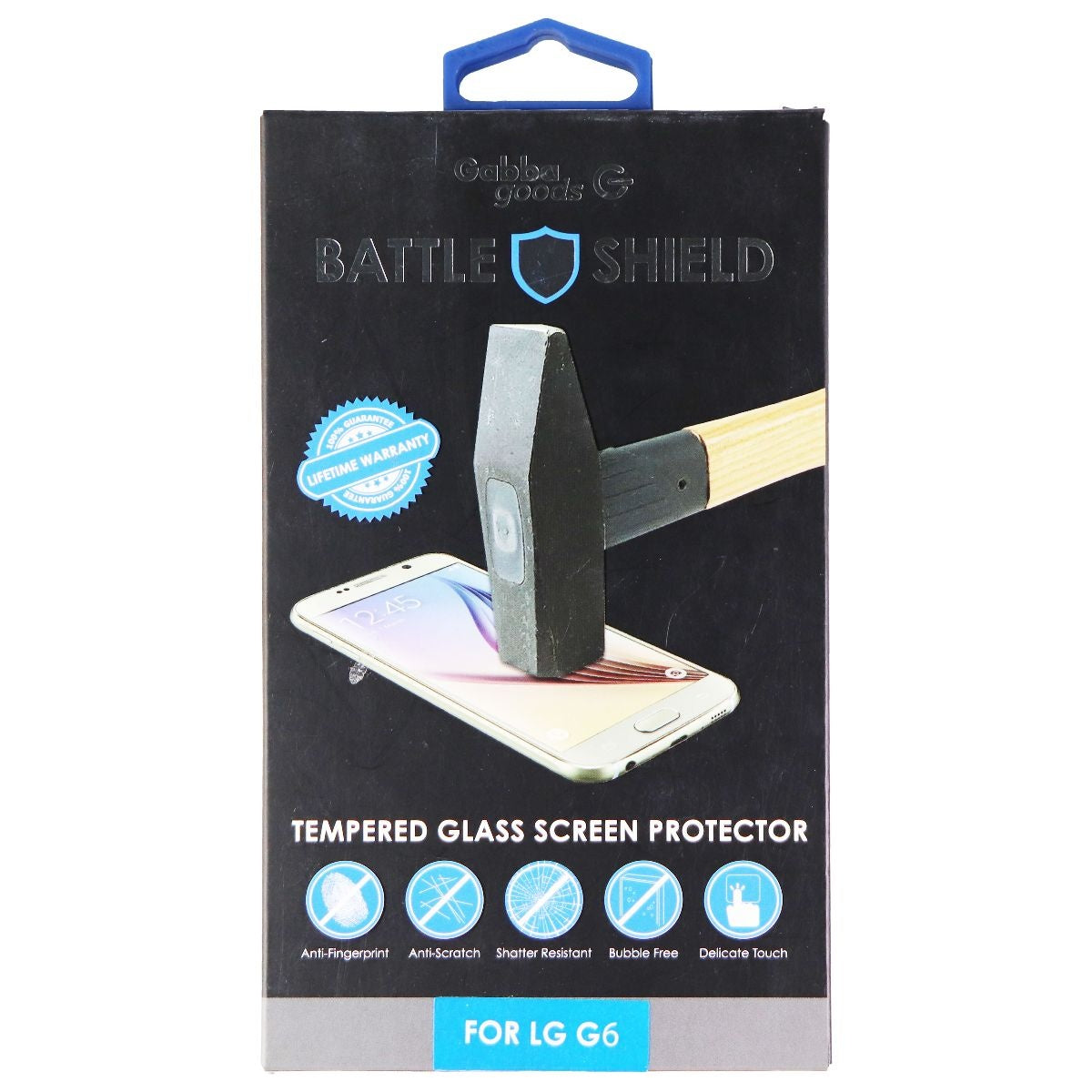 Gabba Goods Battle Shield Tempered Glass Screen Protector for LG G6 Cell Phone - Screen Protectors Gabba Goods - Simple Cell Bulk Wholesale Pricing - USA Seller