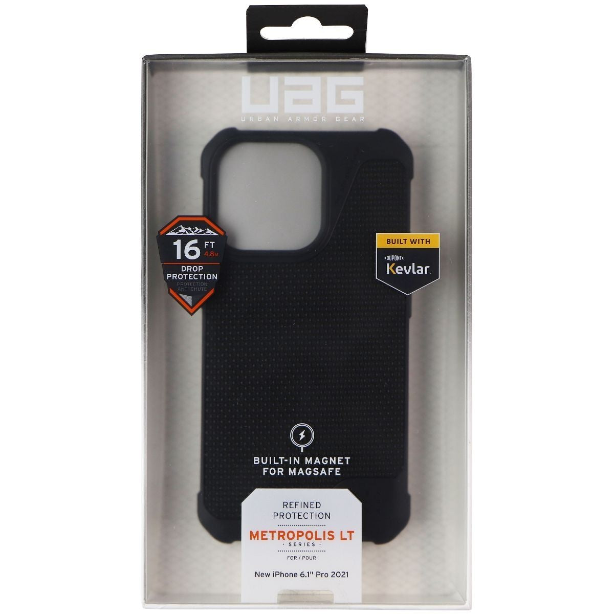 UAG Metropolis LT Series Case with Kevlar for Apple iPhone 13 Pro - Black Cell Phone - Cases, Covers & Skins Urban Armor Gear - Simple Cell Bulk Wholesale Pricing - USA Seller