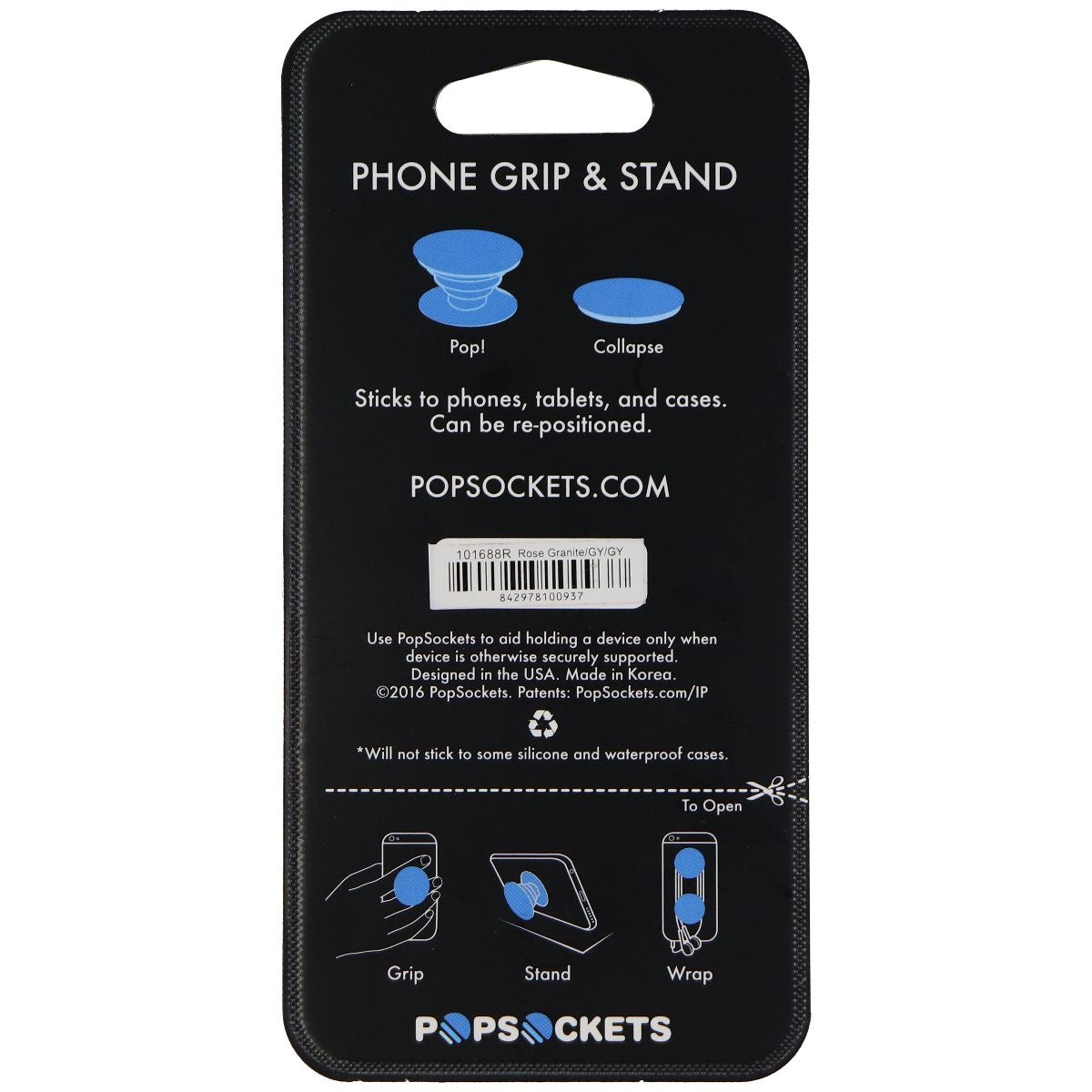PopSockets: Collapsible Grip & Stand for Phones and Tablets - Rose Granite Cell Phone - Mounts & Holders PopSockets - Simple Cell Bulk Wholesale Pricing - USA Seller