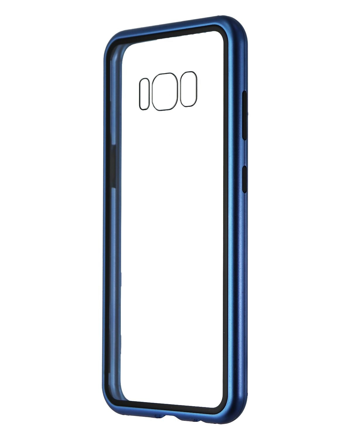 Zore Metal and Glass Hybrid Case for Samsung Galaxy S8 - Blue/Clear Cell Phone - Cases, Covers & Skins Zore - Simple Cell Bulk Wholesale Pricing - USA Seller