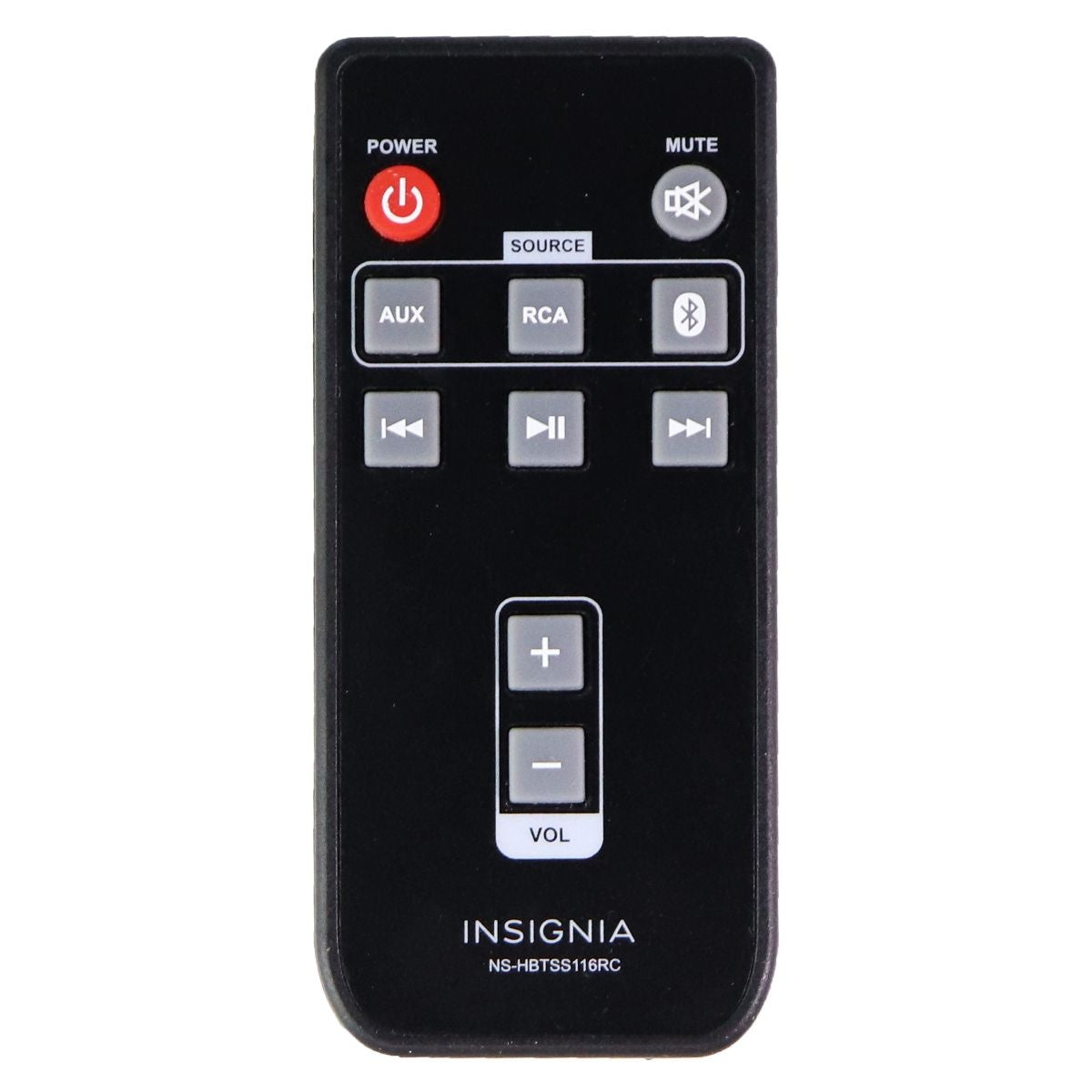 Replacement Insignia Remote for Powered Bookshelf Speakers (NS-HBTSS116) - Black TV, Video & Audio Accessories - Remote Controls Insignia - Simple Cell Bulk Wholesale Pricing - USA Seller