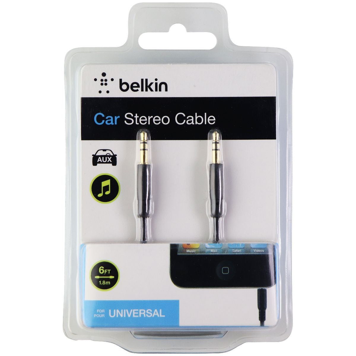 Belkin 6-Foot 3.5mm to (3.5mm) Audio Music Cable for Smartphones & More - Black Cell Phone - Cables & Adapters Belkin - Simple Cell Bulk Wholesale Pricing - USA Seller