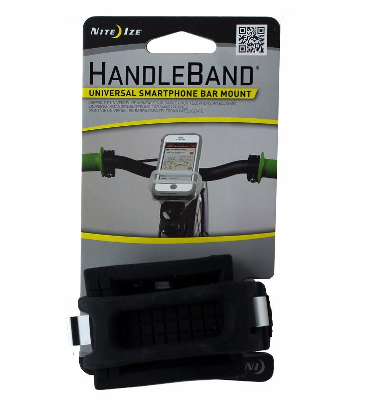 Nite Ize HandleBand Universal Smartphone Bike Handlebar Mount Grip - Black Cell Phone - Mounts & Holders Nite Ize - Simple Cell Bulk Wholesale Pricing - USA Seller