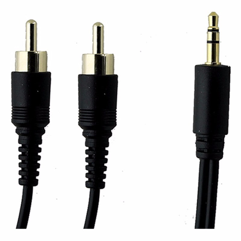 Onn 6Ft Universal 3.5mm Aux to AV Connection Cable - Black Computer/Network - Audio Cables & Adapters ONN - Simple Cell Bulk Wholesale Pricing - USA Seller