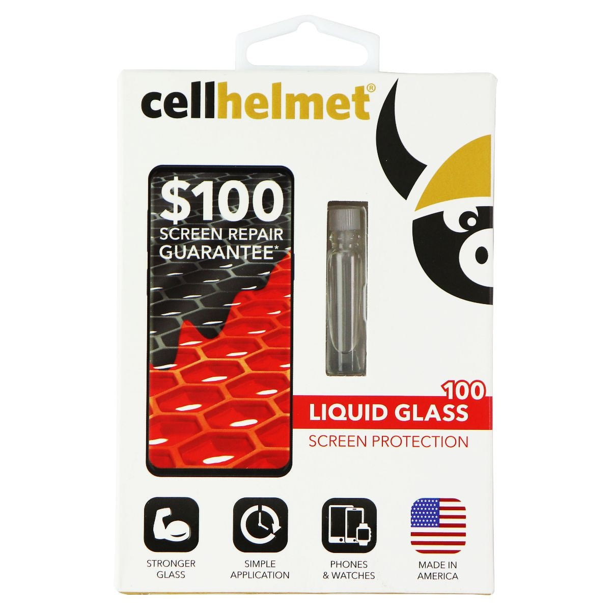 CellHelmet Liquid Glass 100 Screen Protection for Smartphones and Watches Cell Phone - Screen Protectors CellHelmet - Simple Cell Bulk Wholesale Pricing - USA Seller