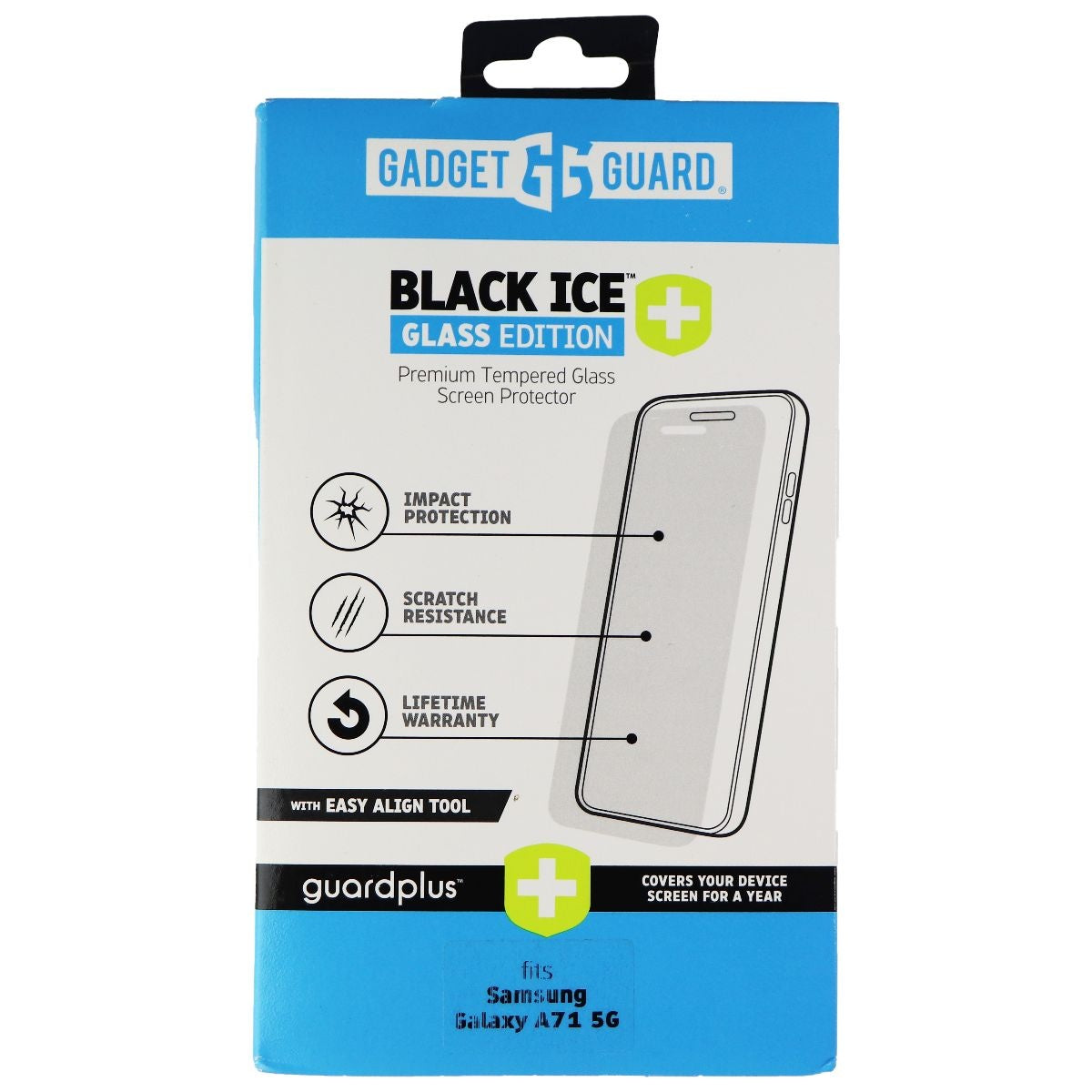 Gadget Guard Black Ice GuardPlus Glass Edition for Samsung Galaxy A71 5G - Clear Cell Phone - Screen Protectors Gadget Guard - Simple Cell Bulk Wholesale Pricing - USA Seller