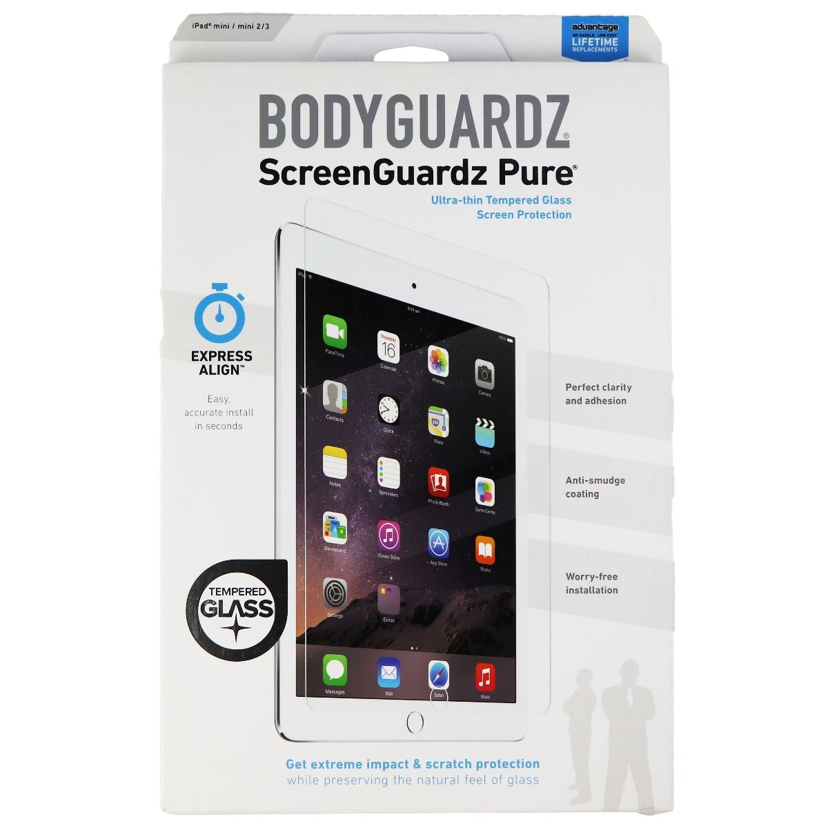 BodyGuardz ScreenGuardz Pure Series Screen Protector for Apple iPad mini 3/2/1 iPad/Tablet Accessories - Screen Protectors BODYGUARDZ - Simple Cell Bulk Wholesale Pricing - USA Seller